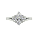 18k White Gold and Diamond Fancy Ring in size 5.5 and total gold weight of 1.51g